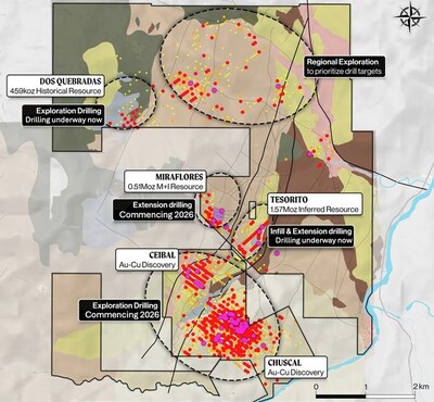 Figure 1: Quinchía Gold Project Deposits and Prospects Map (CNW Group/Tiger Gold Corp.)