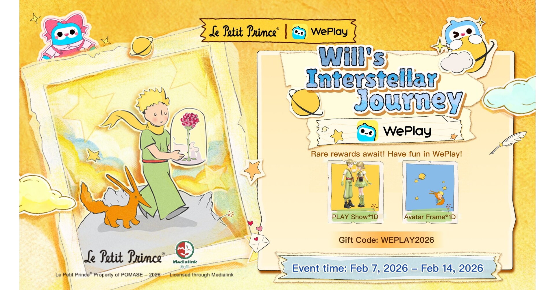 WePlay Teams Up with "The Little Prince" to Launch 2026 Valentine's Day Special Activity, Creating a Romantic Social Media Feast for Young Americans