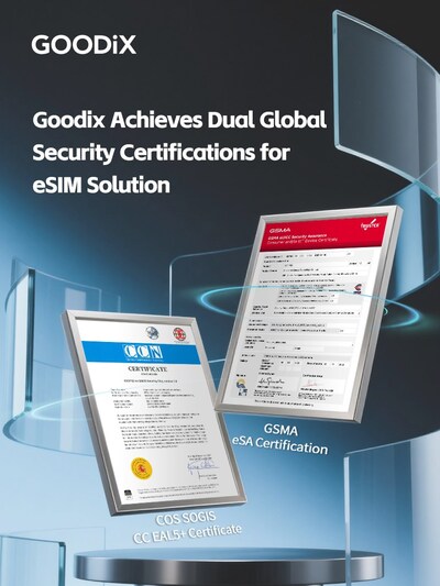 （Goodix Achieves Dual GlobalSecurity Certifications for eSIM Solutions）