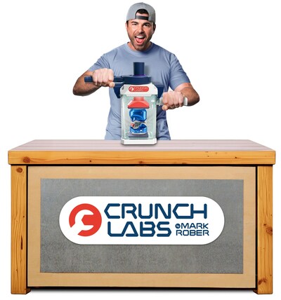 STEM TO CRUNCH. Crunchinator from Moose Toys and CrunchLabs by Mark Rober, delivers STEM done differently and blow-your-mind fun. Scientific principles like torque, force and mechanical advantage allow everyday objects to be crunched with ease, multiplying kids’ strength more than 30X. Interchangeable crunch plates let kids experiment with household items and capture their impressive experiments using the adjustable phone holder.