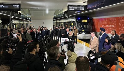 Les véhicules légers d'Alstom sont entrés en service sur le LRT Eglinton Crosstown à Toronto, Canada