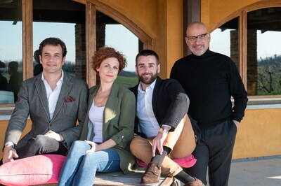 Team (From left to right: Paolo Bressan VP of Sales - Off Trade, Vera Malisani Co-founder and commercial Director Apac, Damiano Sorato VP of Sales - On Trade, Francesco Ganz CEO)
