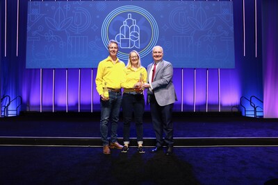 The Lemsecco team is presented the 2026 Hot! New! Now! Award by WSWA's Francis Creighton at Access LIVE.