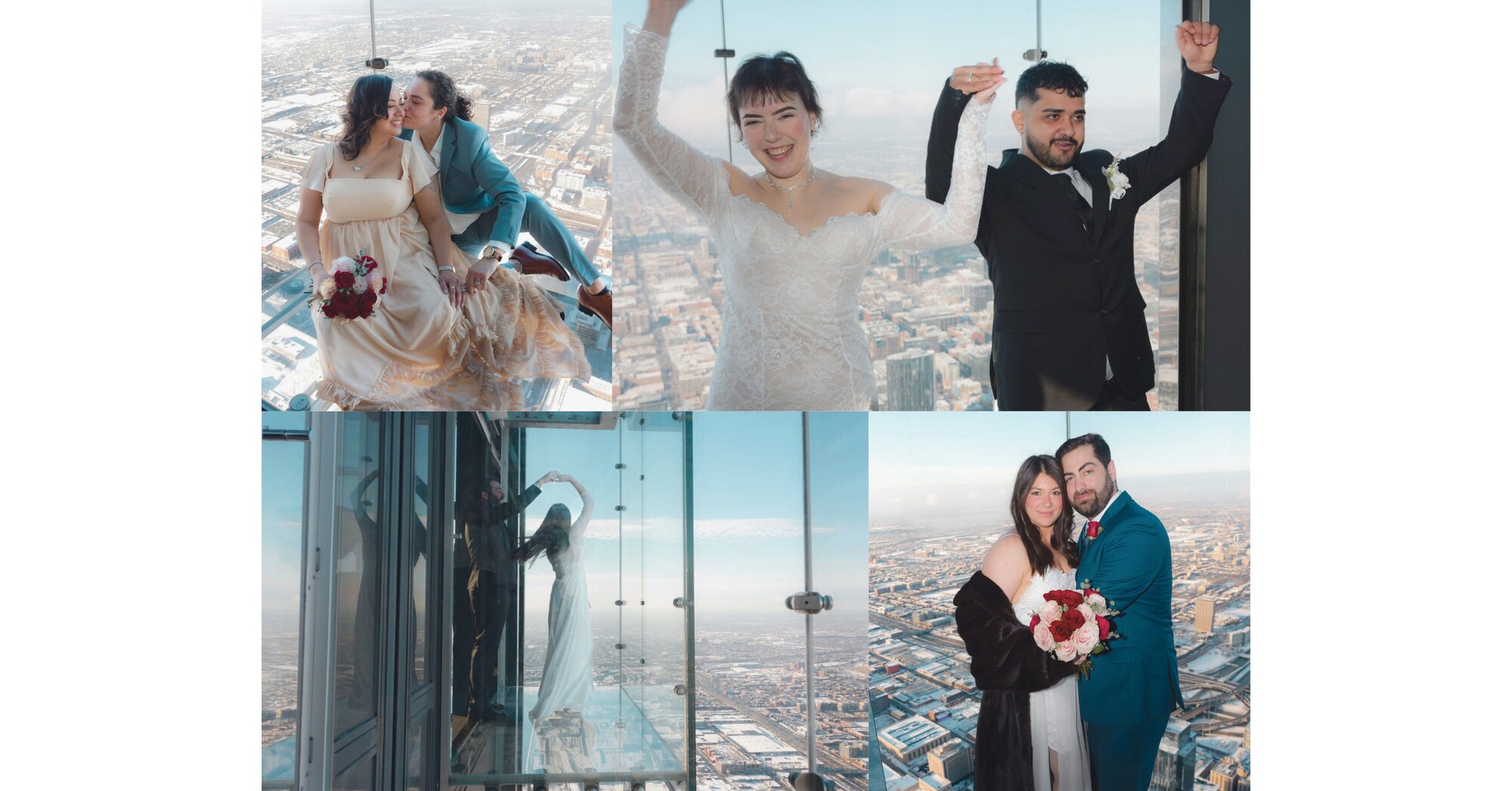 SKYDECK CHICAGO CELEBRATED 10th ANNUAL LOVE ON THE LEDGE WITH WEDDING AND VOW RENEWALS