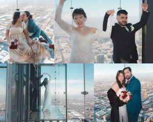 SKYDECK CHICAGO CELEBRATED 10th ANNUAL LOVE ON THE LEDGE WITH WEDDING AND VOW RENEWALS