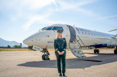 Former SkyWest Airlines pilot and ATP graduate, Fiona Morrison, now flying for Delta Air Lines.