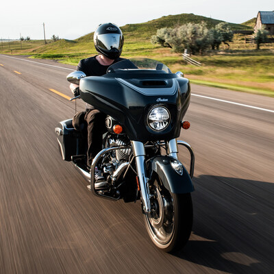 Lifestyle Image of an Indian Motorcycle with an SP Connect Motorcycle Mount and Phone Case