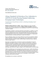 Allergy Standards Ltd Introduces New Addendum to  ASP-05-03 Textile Flooring Standard Addressing Emerging Carpet Technologies