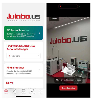 Download the updated JULABO USA app for access to NEW 3D Room Scan technology. Available on compatible PRO devices with LiDAR capabilities. Download the updated JULABO USA app for access to NEW 3D Room Scan technology. Available on compatible PRO devices with LiDAR capabilities.