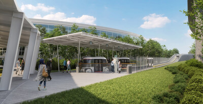 Automated Transit Network (ATN) Demonstration Pilot canopy stop at Georgia International Convention Center