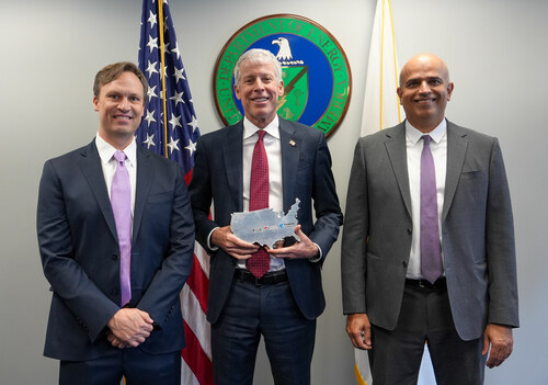 (L-R) Century CEO Jesse Gary, U.S. Secretary of Energy Chris Wright, EGA CEO Abdulnasser Bin Kalban