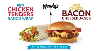 Wendy's NEW Chicken Tenders Ranch Wrap and Cheesy Bacon Cheeseburger hit U.S.  menus on February 16 for a limited time