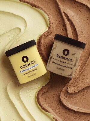 Talenti Chocolate Hazelnut Crunch Gelato and Talenti Paradise Passionfruit Sorbetto