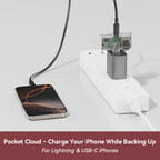 Charge while backup, Works with Lightning and USB-C connections