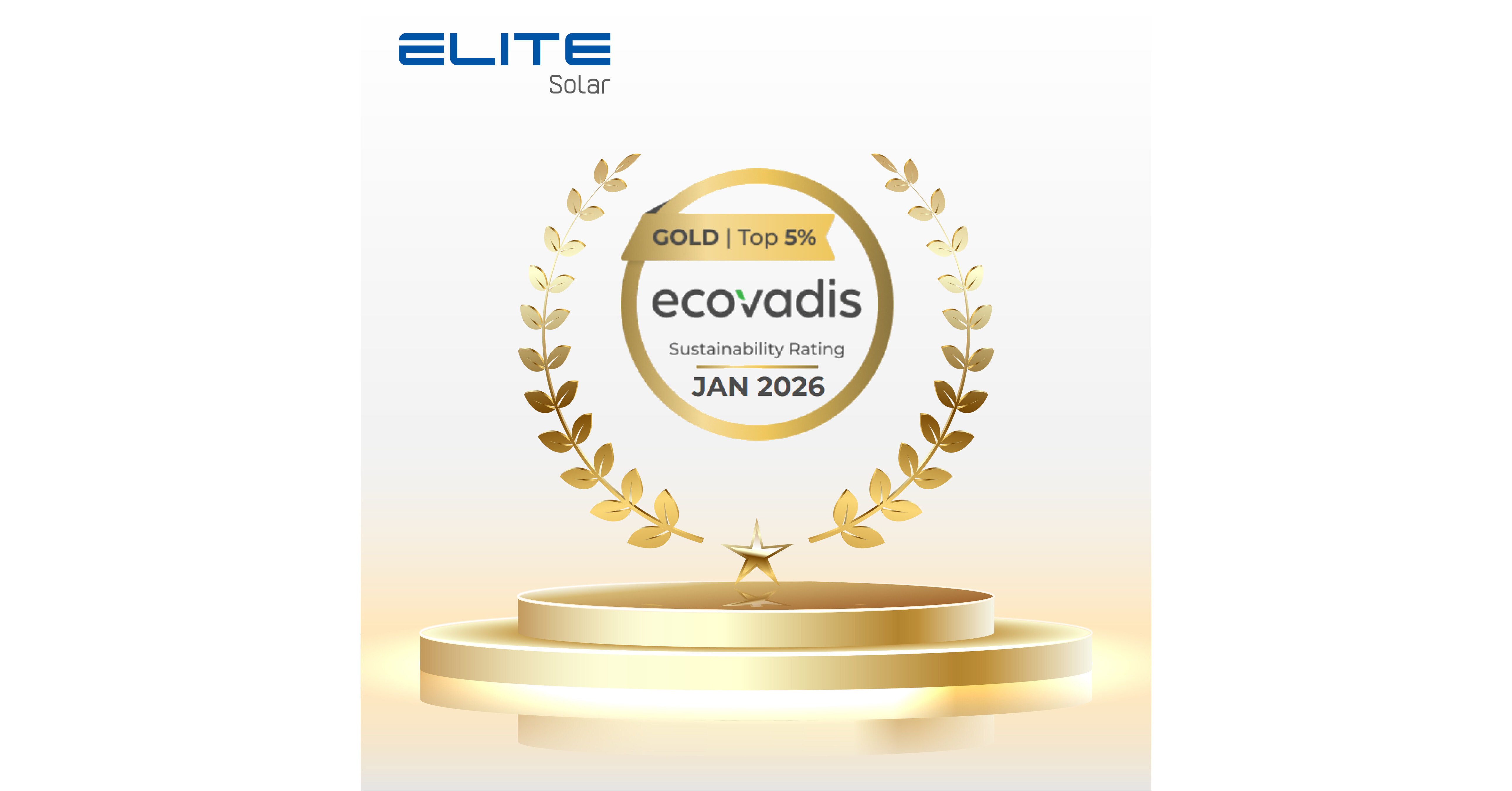ELITE Solar Awarded EcoVadis Gold Rating for Sustainability Performance