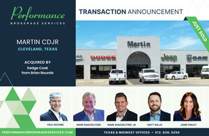 Performance Brokerage Services Advises on the Sale of Martin Chrysler Dodge Jeep Ram in Cleveland, Texas