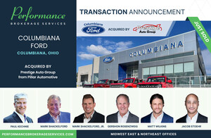 Performance Brokerage Services Advises on the Sale of Columbiana Ford in Columbiana, Ohio from Pillar Automotive to Prestige Auto Group