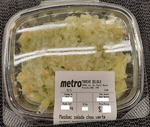 Mise en garde à la population - Présence non déclarée de blé et moutarde dans de la salade de chou et de la salade de macaroni emballées et vendues par l'entreprise Alimentation André Fortin inc. (Metro)