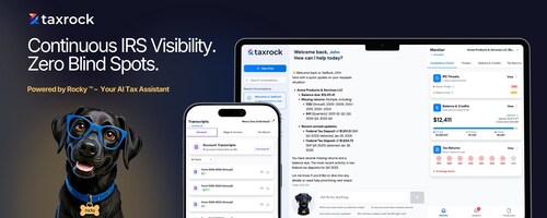 Rocky, TaxRock’s AI assistant, analyzing IRS account activity and surfacing compliance risk signals within the TaxRock 2.0 platform