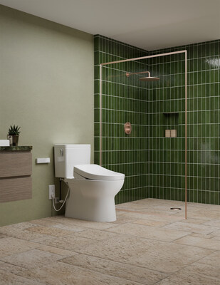 The Glaston WASHLET+ S5 Two-Piece Skirted Bidet Toilet by TOTO features a clean-line, premium design and dependable, high-performance TORNADO FLUSH technology for water-efficient performance. Its streamlined silhouette and fully integrated WASHLET+ S5 deliver customizable warm-water cleansing with simple, intuitive operation. Glaston brings together sophisticated style, trusted performance, and everyday convenience in a versatile, elegantly crafted bathroom solution.