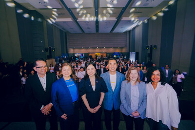 [L-R] Acting Regional Director Jay Acar, Department of Trade and Industry; Martha Sazon, President and CEO of Mynt, the parent company of GCash; Secretary Cristina Roque, Department of Trade and Industry; Tony Isidro, President and CEO of Fuse Financing Inc.; Christine Engstrom Director General for Sectors Department 3 in Finance of the Asian Development Bank; and Subhashini Chandran, SVP, Mastercard Center for Inclusive Growth. The private and public sectors are working together to promote financial inclusion for micro, small, and medium enterprises (MSMEs) and women entrepreneurs. On February 6, the Asian Development Bank and Fuse Financing Inc., the lending arm of GCash, launched a landmark loan partnership for MSMEs together with Mastercard and DTI and conducted a financial literacy workshop to support their growth. (PRNewsfoto/GCash)
