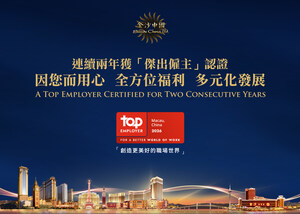 Sands China Awarded 2nd Consecutive "Top Employer" Certification