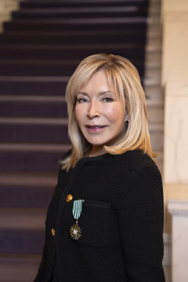 SCAD President and Founder Paula Wallace Chevalier l'Ordre des Arts et des Lettres portrait at Villa Albertine New York City Feb 11 2026, photo courtesy SCAD