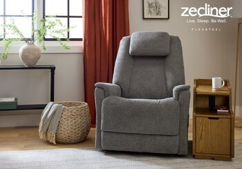 Zecliner Model 3+ Umber Fabric Power Lift Recliner with Power Headrest, Lumbar, Heat & Massage