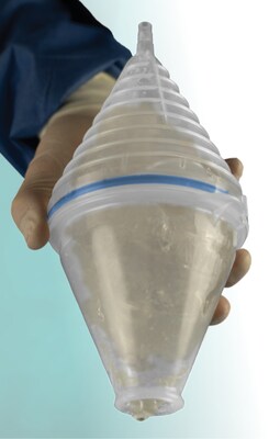 The device's separable halves allow for post-procedural inspection of extracted material.