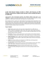 LUNDIN GOLD EXTENDS PORPHYRY CORRIDOR T0 10KM’S WITH DISCOVERY OF FIFTH PORPHYRY; SANDIA RETURNS HIGHEST GRADE INTERCEPT TO DATE INCLUDING 322 METRES OF 1.08% CuEq (CNW Group/Lundin Gold Inc.)