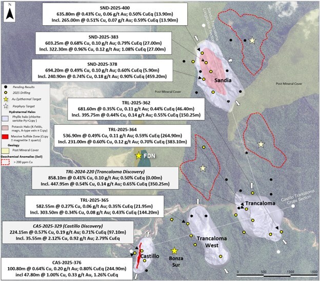 Figure 1: Map showing Trancaloma-Sandia corridor adjacent to FDN (CNW Group/Lundin Gold Inc.) Figure 1: Map showing Trancaloma-Sandia corridor adjacent to FDN (CNW Group/Lundin Gold Inc.)