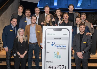 La Cellule, un comité philanthropique indépendant de la région de Québec, remet 439 550 $ à la Fondation Grand Village dans le cadre de son Cocktail signature.