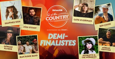 L'intensité monte d'un cran dans le cadre du concours Top of the Country de SiriusXM à la suite du dévoilement des huit demi-finalistes