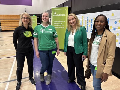 Beth Johnson, CEO at Coordinated Care, with Ceomhar Frederick, Nicole Buckley Sandy Hook Promise co-founder and CEO, and Danielle Towns