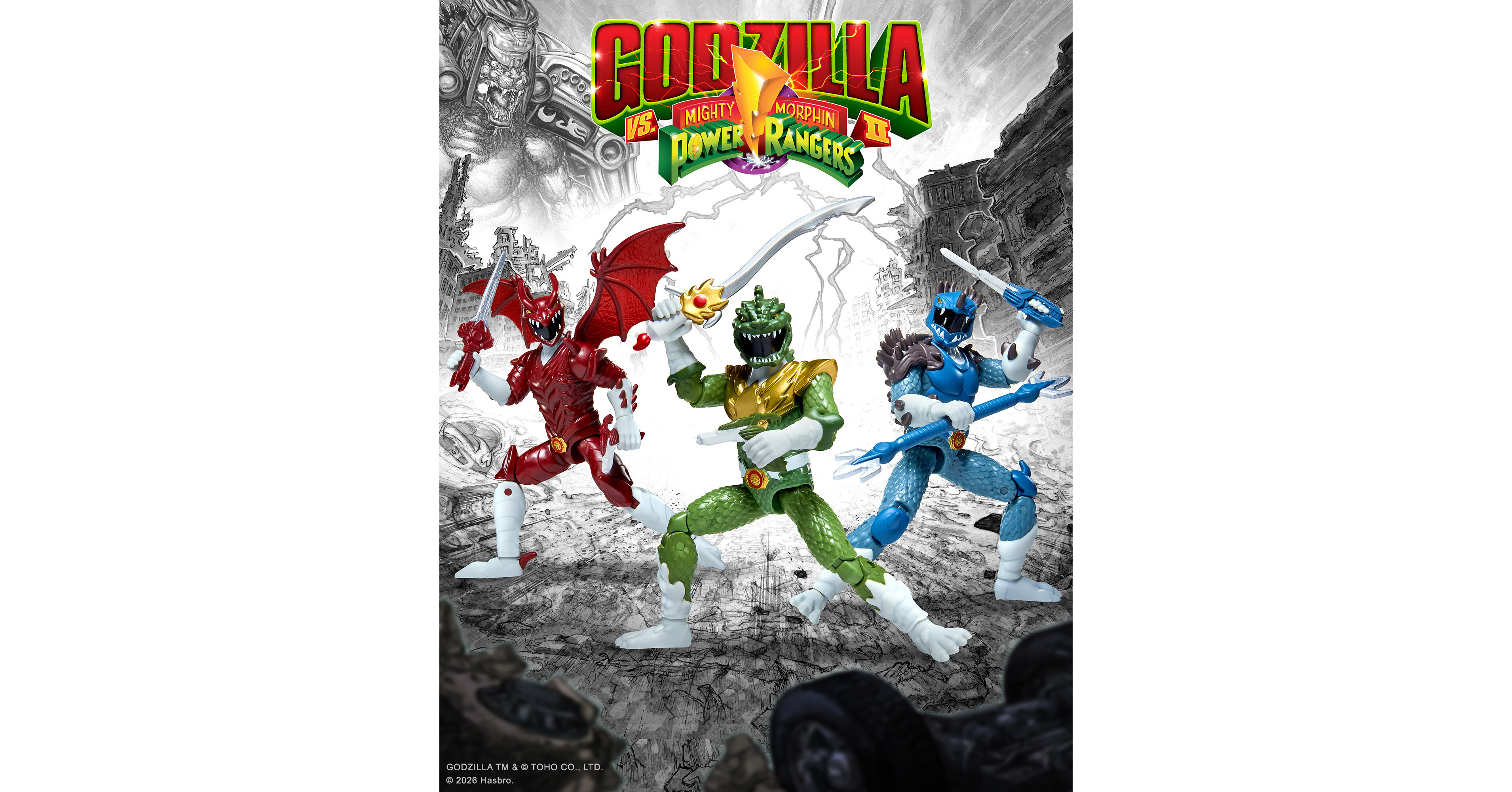 Mighty Morphin Power Rangers and Godzilla Collide in New Kaiju Power Rangers Action Figure Line