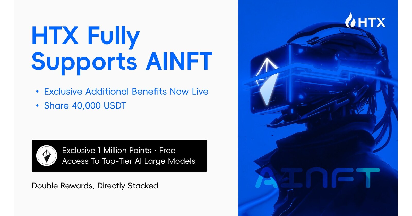 HTX and AINFT Collaborate to Build New Web3 AI Gateway, Offering Free Access to Leading AI Models and 40,000 USDT Prize Pool