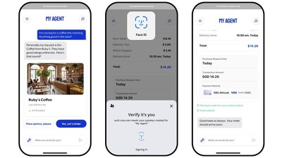 Illustrative reference of an agentic transaction with DBS Visa Altitude