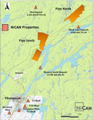 Figure 4: Pipy South Property Location and Infrastructure (CNW Group/Nican Ltd.)