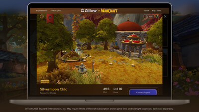 The Zillow for Warcraft experience brings Zillow’s familiar home exploration into a fantasy setting. The microsite highlights a mix of player-favorite housing creations and early looks at Blizzard-built homes inspired by iconic Warcraft styles, such as Stormwind townhouses and Horde-influenced bungalows. The Zillow for Warcraft experience brings Zillow’s familiar home exploration into a fantasy setting. The microsite highlights a mix of player-favorite housing creations and early looks at Blizzard-built homes inspired by iconic Warcraft styles, such as Stormwind townhouses and Horde-influenced bungalows.
