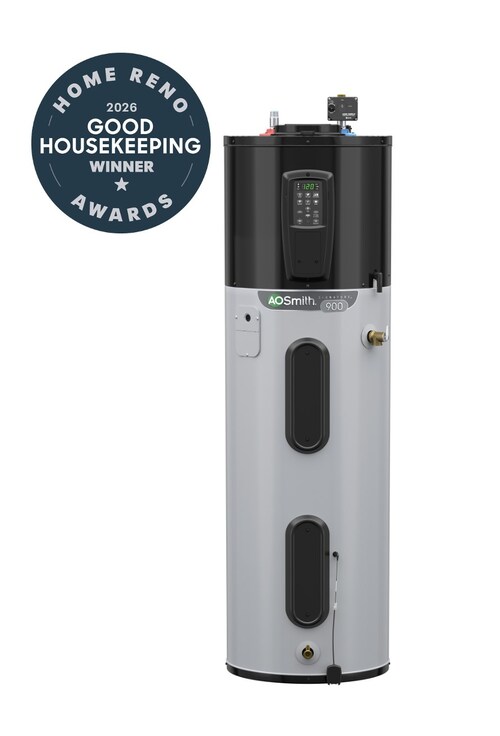 A. O. Smith's new Signature Series® Smart Heat Pump Water Heater with Hot Water Plus wins 2026 Good Housekeeping Home Reno Award.