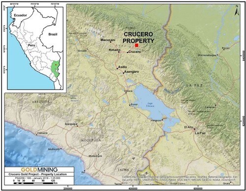 Figure 1 – Location of the Crucero Property, Peru. (CNW Group/GoldMining Inc.)