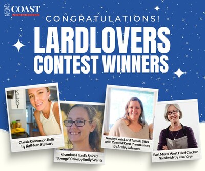 Congratulations to Coast Packing's 9th Annual LardLovers Recipe Contest Winners!