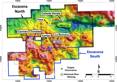 Figure 1 – Escacena Project gravity anomaly targets