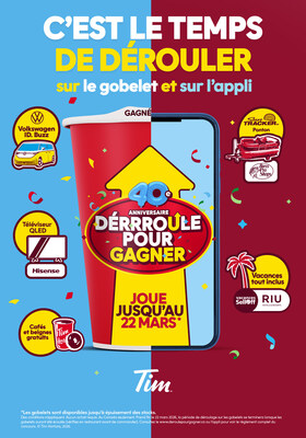 Le Canada a parlé! La tradition emblématique de dérouler des rebords est de retour chez Tim Hortons®, maintenant et pour de prochains concours