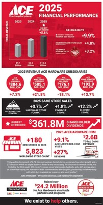 Ace Hardware 2025 financial earnings infographic
