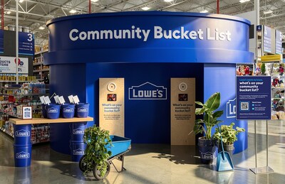 Lowe’s is launching the Lowe’s Community Bucket List Tour, taking oversized Lowe’s blue buckets to communities from coast to coast. Lowe’s is launching the Lowe’s Community Bucket List Tour, taking oversized Lowe’s blue buckets to communities from coast to coast.