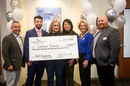 Leticia Ybarra with Representatives of Neighborhood CU