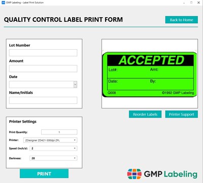Screenshot of GMP Labeling Quality Control Label template in Loftware Cloud Essentials. Screenshot of GMP Labeling Quality Control Label template in Loftware Cloud Essentials.