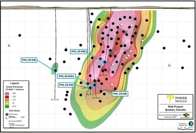 Figure 1 – Lion Drill holes reported in this news release, with off-hole BHEM anomalies from recent drilling (see Lion- Tiger Deep discussion below) (CNW Group/Power Metallic Mines Inc.) Figure 1 – Lion Drill holes reported in this news release, with off-hole BHEM anomalies from recent drilling (see Lion- Tiger Deep discussion below) (CNW Group/Power Metallic Mines Inc.)