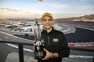 BorgWarner presented Indianapolis 500 winner Alex Palou with his very own Championship Driver’s Trophy™, also known as a Baby Borg